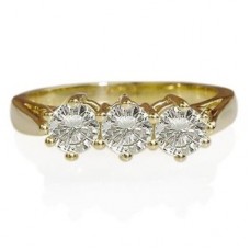 0.44ct Vs2/f Round Diamond Trilogy Ring