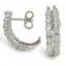 Double Row Round Diamond Hoop Earrings