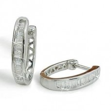 0.45ct Si/fg Baguette Diamond Hoop Earrings