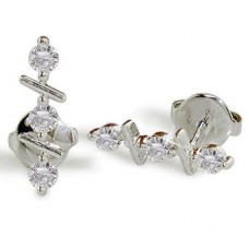 Round Diamond Drop Earrings