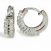 Two Row Round Diamond Hoop Earrings