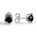 Round Black Diamond Earrings