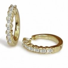 Unique Baguette Diamond Hoop Earrings