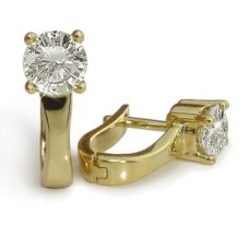 Round Diamond Hoop Earrings