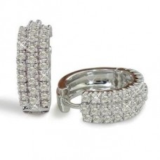 0.85ct Vs/ef Round Diamond Hoop Earrings