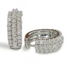 0.90ct Si/fg Round Diamond Hoop Earrings