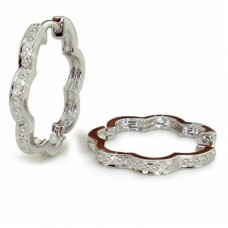 Modern Round Diamond Hoop Earrings