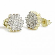 Round Diamond Cluster Earrings