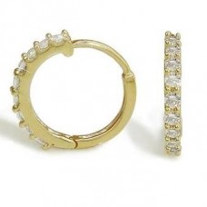 Classic Round Diamond Hoop Earrings