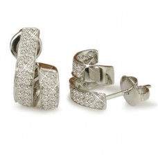 Round Diamond Cluster Earrings
