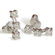 Round Diamond Drop Earrings