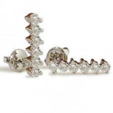 Modern Round Diamond Drop Earrings