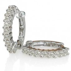 Round Diamond Hoop Earrings