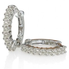 0.46ct Vs/de Round Diamond Hoop Earrings
