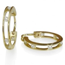 Round Diamond Designer Hoop Earrings