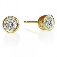 Modern Round Diamond Stud Earrings