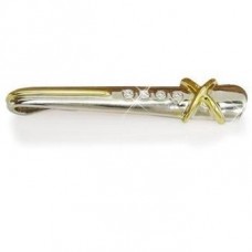 Round Diamond Two Tone Tie Pin