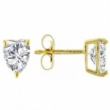Classic Heart Diamond Stud Earrings