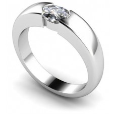 Semi-rub Over Oval Cut Diamond Ring