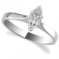 0.68ct Vs/g Marquise Cut Diamond Solitaire Ring