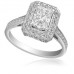 Emerald Diamond Double Halo Shoulder Set Ring