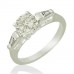 Round And Baguette Cut Diamond Trilogy Ring