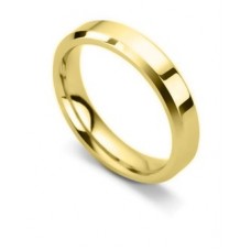 4mm Bevel Edge Court Shape Wedding Ring