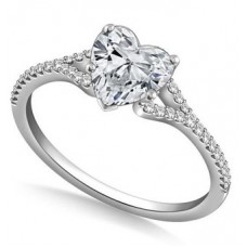 Heart & Round Diamond Engagement Ring