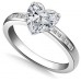 Heart/round Diamond Shoulder Set Ring