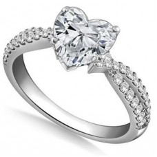 Unique Heart & Round Diamond Ring