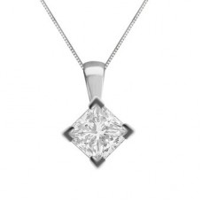 Unique Princess Diamond Solitaire Pendant