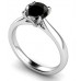 Round Black Diamond Solitaire Ring