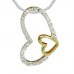 0.23ct F/si Round Diamond Heart Shaped Pendant