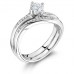 Round Diamond Shoulder Set Ring With Matching Band