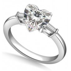 Modern Heart & Baguette Diamond Trilogy Ring