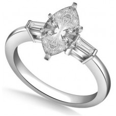 Modern Marquise & Baguette Diamond Trilogy Ring