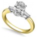 Modern Oval & Baguette Diamond Trilogy Ring