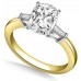 Modern Cushion & Baguette Diamond Trilogy Ring