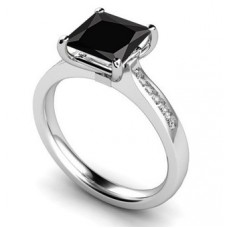 1.00ct Vs/fg Princess Black & White Diamond Ring