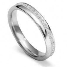 3.5mm Offset 40% Princess Diamond Wedding Ring