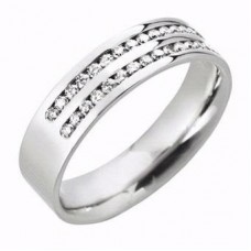 5mm Double Row 40% Diamond Wedding Ring