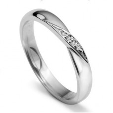2.5mm Round Diamond Set Shaped Wedding Ring
