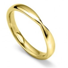 3.5mm Shaped Plain Wedding Ring