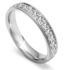 Full Set 4mm Round Diamond Vintage Wedding Ring