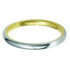 2mm Two Tone Court Shape Wedding Ring