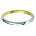 2mm Two Tone Court Shape Wedding Ring