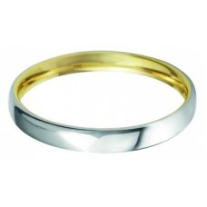 2.5mm Two-tone Court Shape Wedding Ring