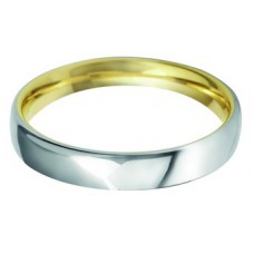 3mm Two-tone Court Shape Plain Wedding Ring 3mm Two-tone Court Shape Plain Wedding Ring