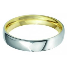 4mm Two Tone Court Shape Wedding Ring