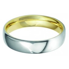 5mm Two Tone Court Shape Wedding Ring 5mm Two Tone Court Shape Wedding Ring